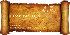 Lincz Pólika névjegykártya
